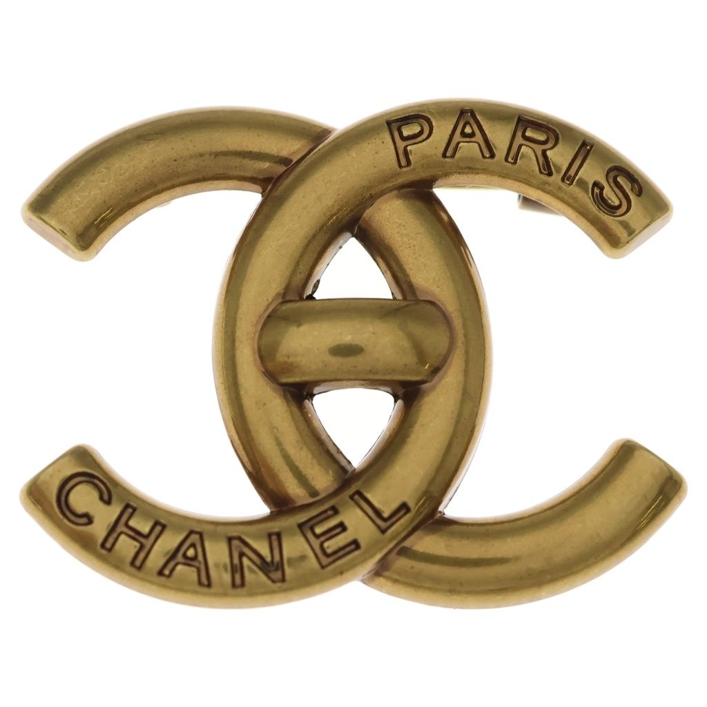 Chanel CC Logo Brooch Gold 21k