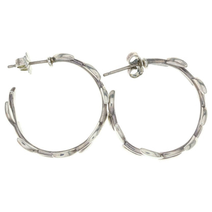 Tiffany & Co Olive Leaf Hoop Earrings Silver — view 4