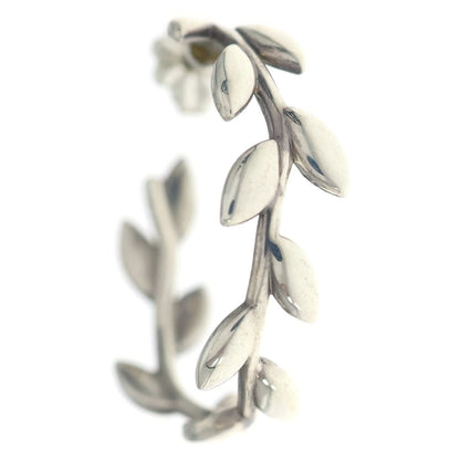 Tiffany & Co Olive Leaf Hoop Earrings Silver