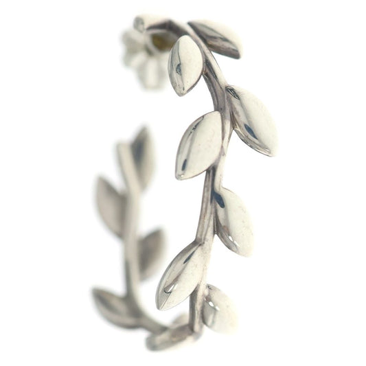 Tiffany & Co Olive Leaf Hoop Earrings Silver