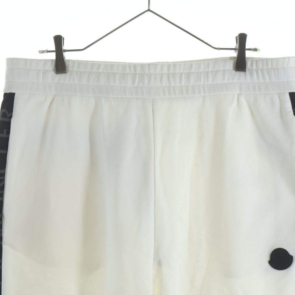 Moncler Sweatshirt Bottom Side Logo Print Sweatpants Pants White — view 3