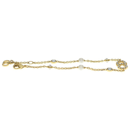 Dior Clair D Lune CD Logo Rhinestone Bracelet Gold — view 3
