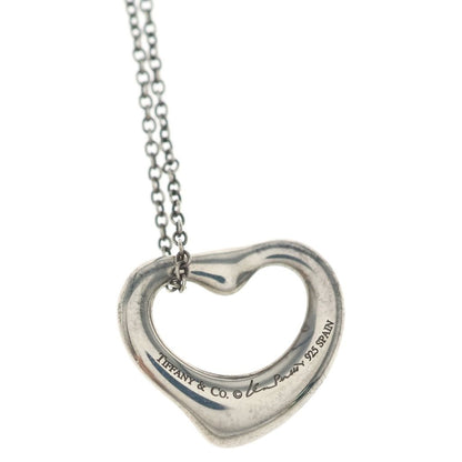 Tiffany & Co Open Heart Necklace Pink Saffiano Silver — view 3