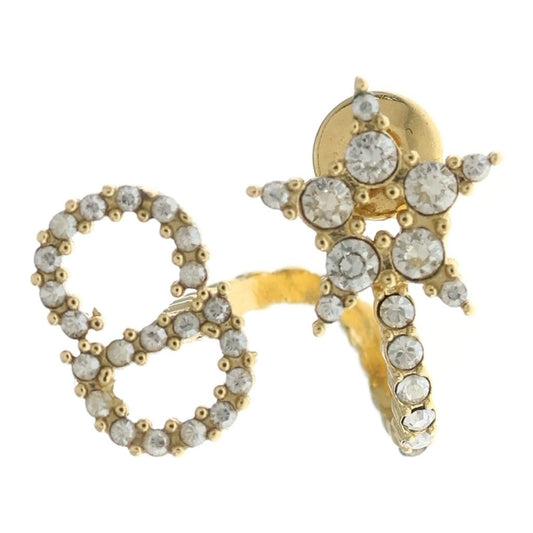 Dior Claire de Lune Rhinestone CD Logo Earrings Gold
