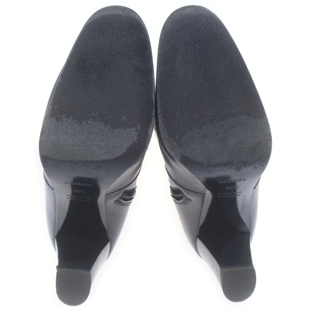 Hermes Sac a Depeches Leather Long Boots Black — view 5