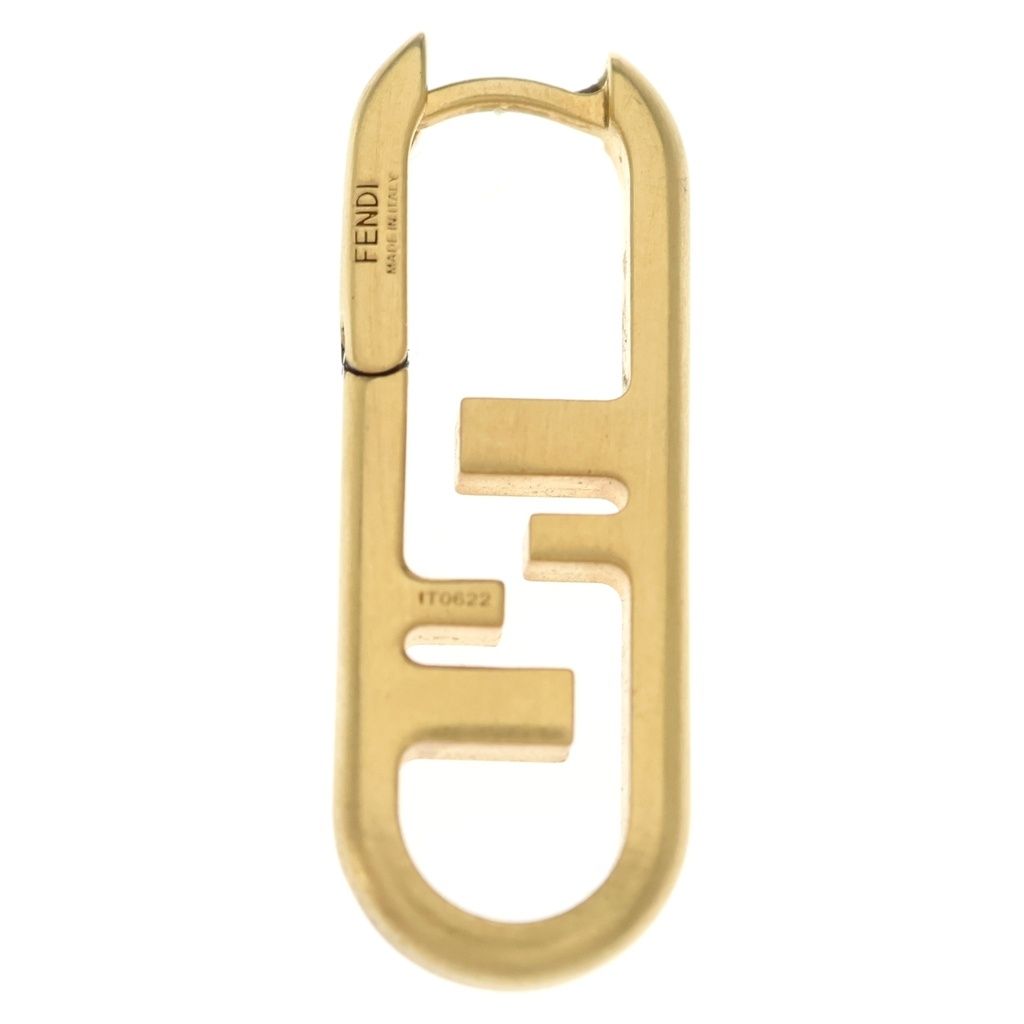 Fendi O-rock FF Logo Single Earrings Gold — view 2