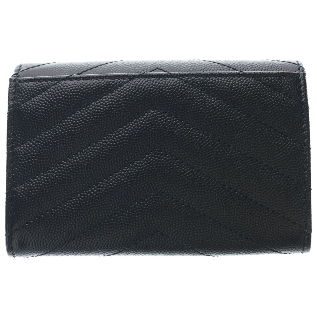Saint Laurent Paris Stitch Monogram Small Envelope Wallet Card Case Black — view 2