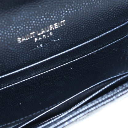 Saint Laurent Paris Stitch Monogram Small Envelope Wallet Card Case Black — view 4