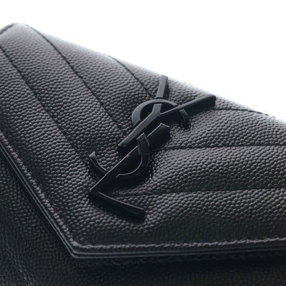 Saint Laurent Paris Stitch Monogram Small Envelope Wallet Card Case Black — view 5