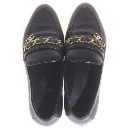 Chanel Chain Loafers Black 37c with CC Logo Charm — view 4