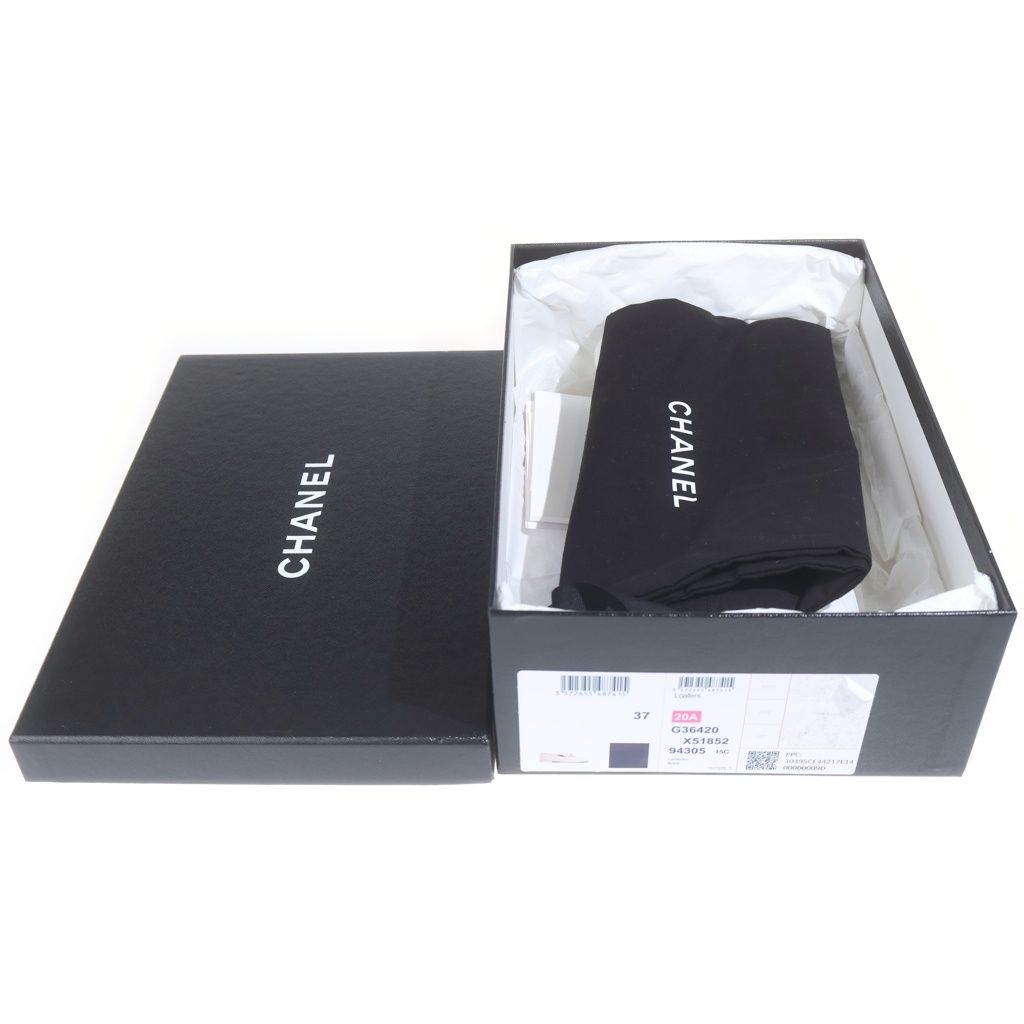 Chanel Chain Loafers Black 37c with CC Logo Charm — view 6
