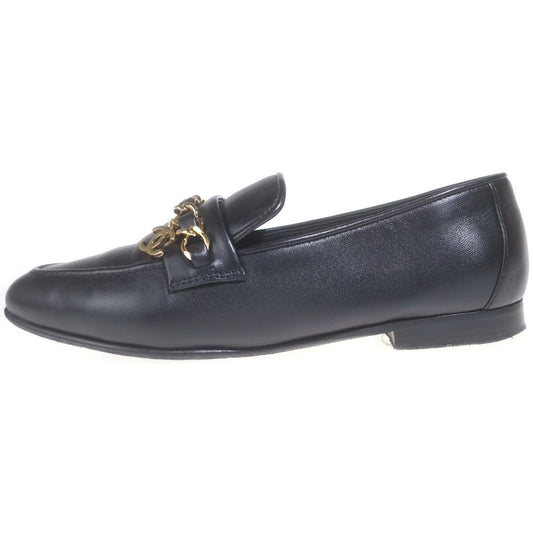 Chanel Chain Loafers Black 37c with CC Logo Charm