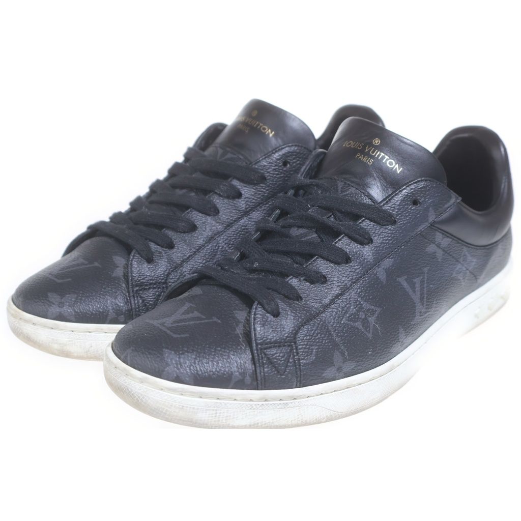 Louis Vuitton Luxembourg Line Monogram Eclipse Lace Up Sneakers Black — view 2