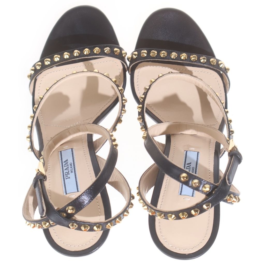 Prada Black Studded Sandals — view 4