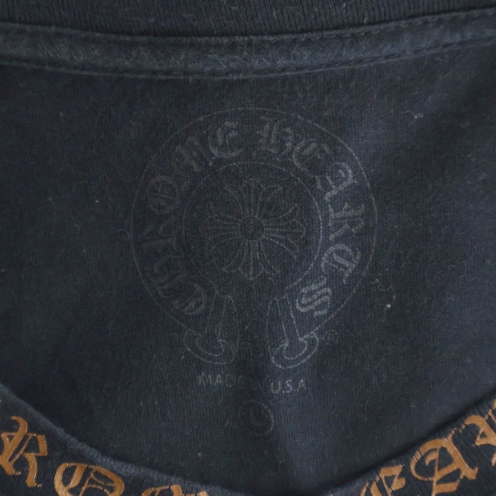 Chrome Hearts Neck Logo L S Tee Print Long Sleeve T-Shirt Black Brown — view 7