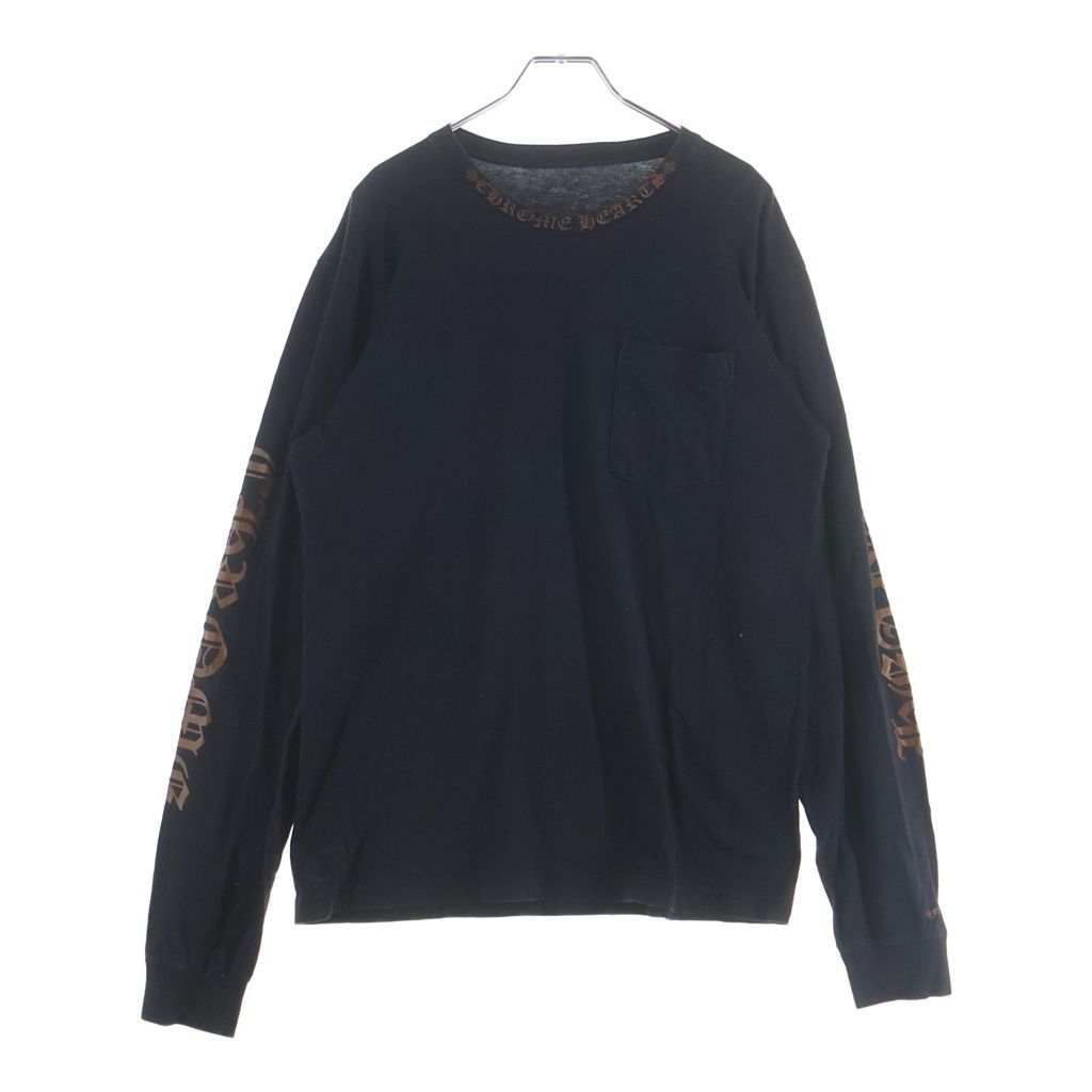 Chrome Hearts Neck Logo L S Tee Print Long Sleeve T-Shirt Black Brown