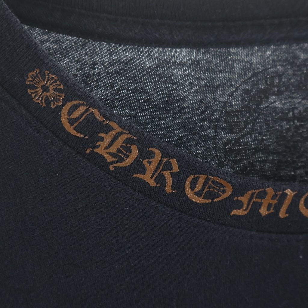 Chrome Hearts Neck Logo L S Tee Print Long Sleeve T-Shirt Black Brown — view 6