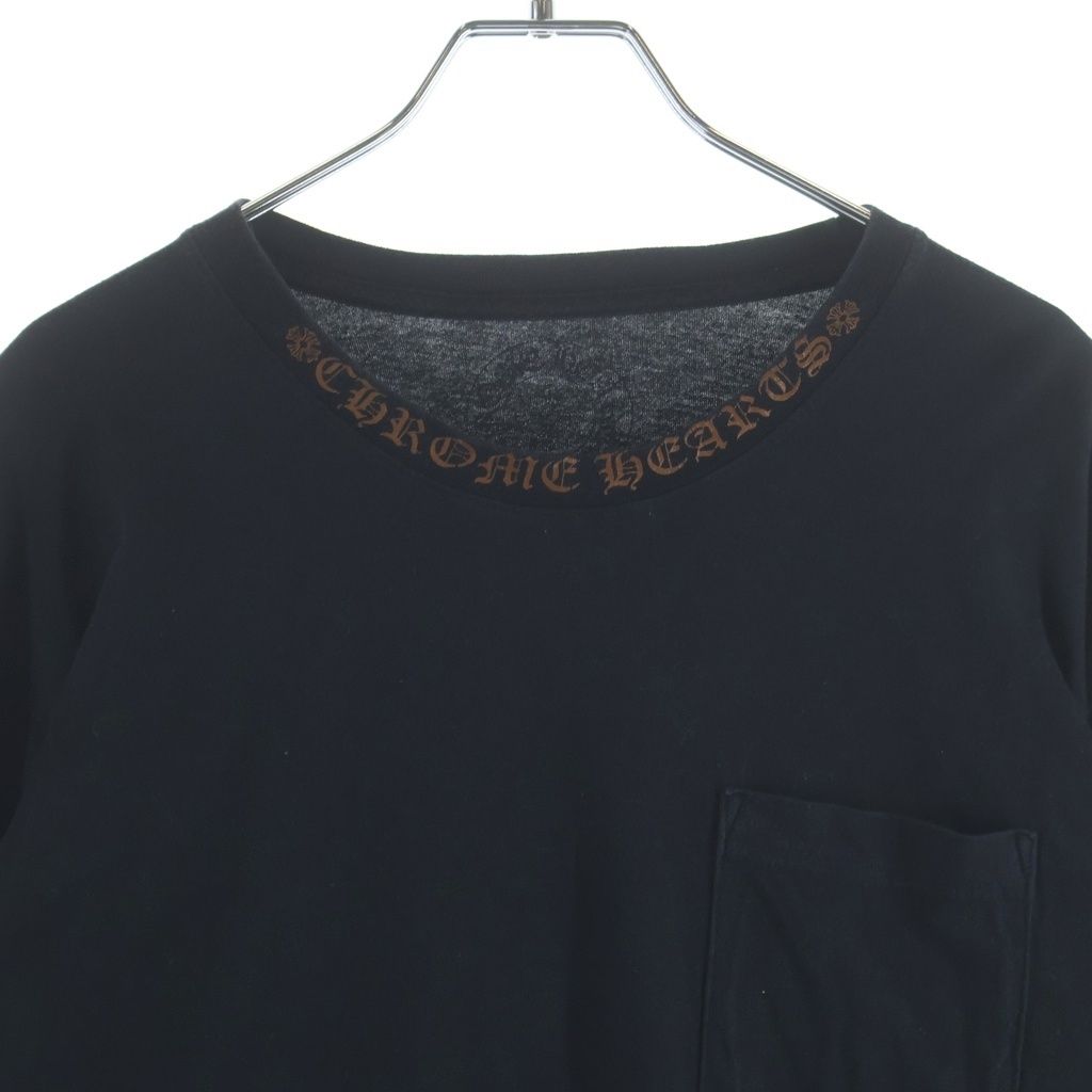 Chrome Hearts Neck Logo L S Tee Print Long Sleeve T-Shirt Black Brown — view 3