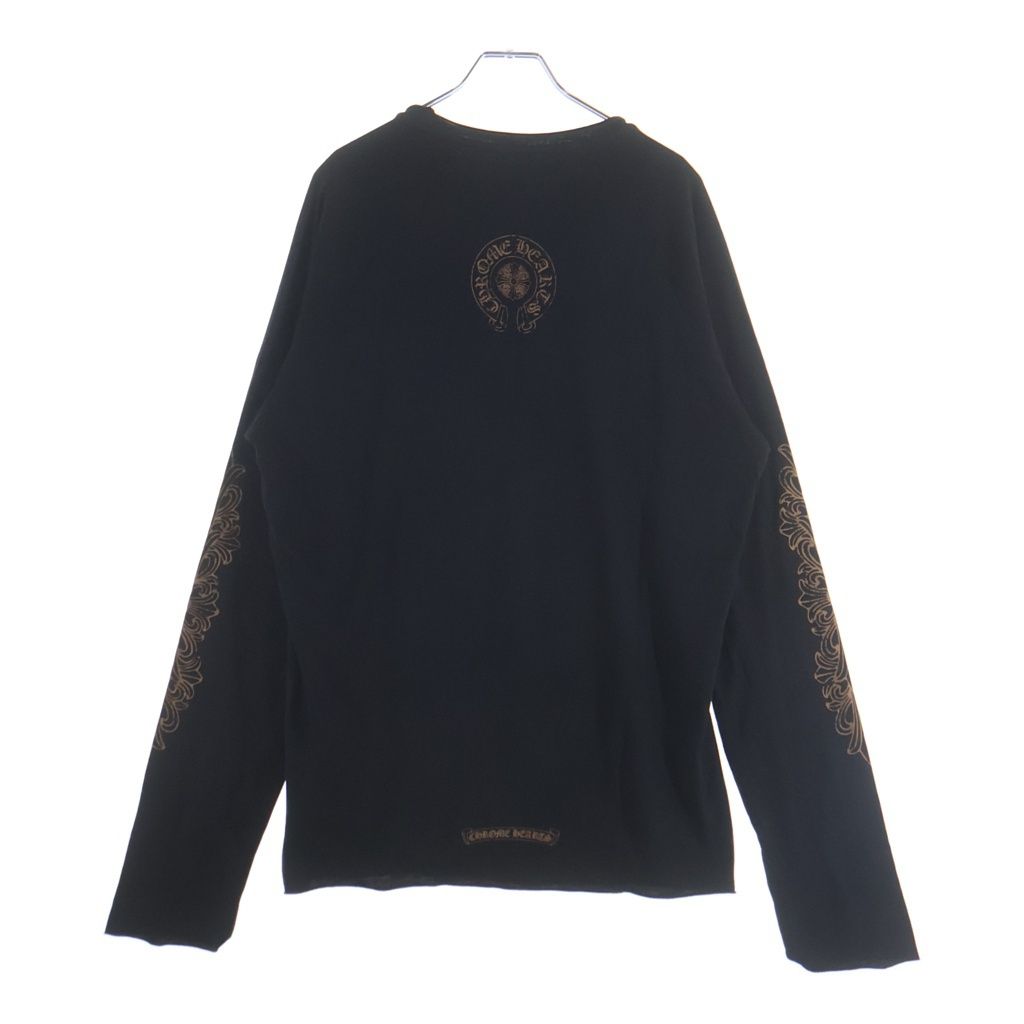 Chrome Hearts Sleeve Floral Print Long T-Shirt Black Brown