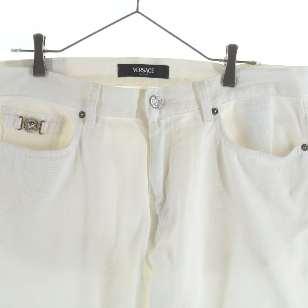Versace Regular Fit Denim Pants White — view 3