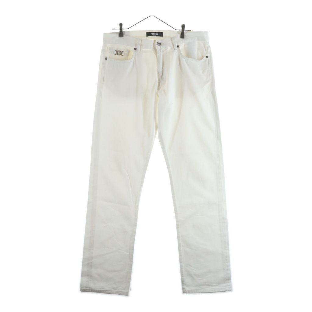 Versace Regular Fit Denim Pants White