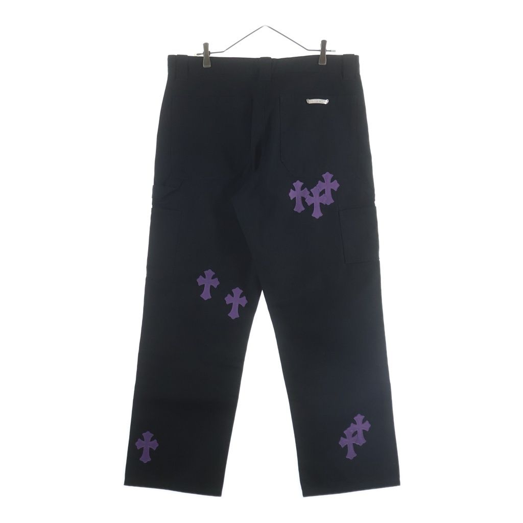 Chrome Hearts Carpenter Cnvs Blk Long Pants with Cross Patch Black Purple — view 2