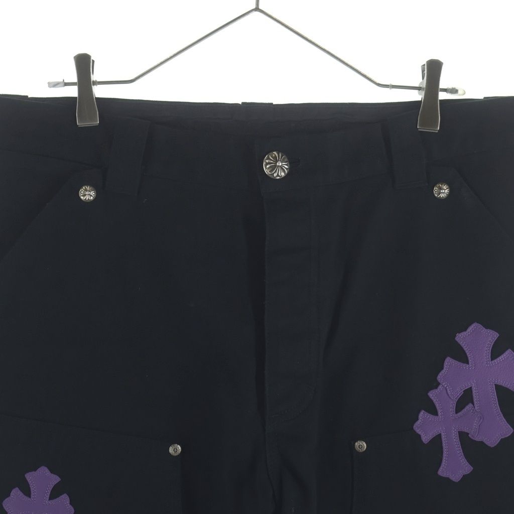Chrome Hearts Carpenter Cnvs Blk Long Pants with Cross Patch Black Purple — view 3