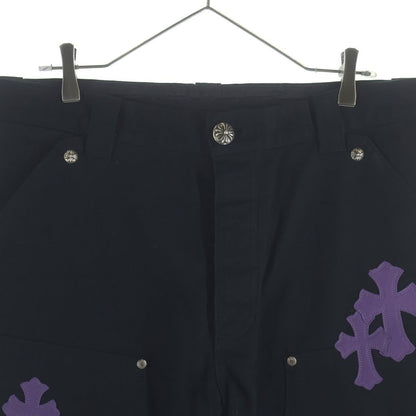 Chrome Hearts Carpenter Cnvs Blk Long Pants with Cross Patch Black Purple — view 3