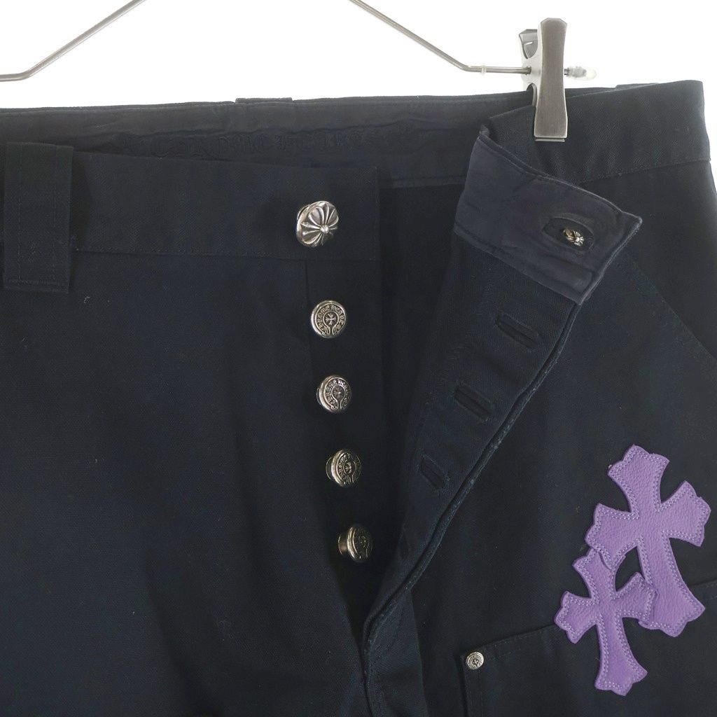 Chrome Hearts Carpenter Cnvs Blk Long Pants with Cross Patch Black Purple — view 6