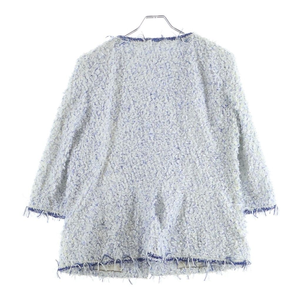 Chanel Fantasy Tweed Collarless Jacket White — view 2