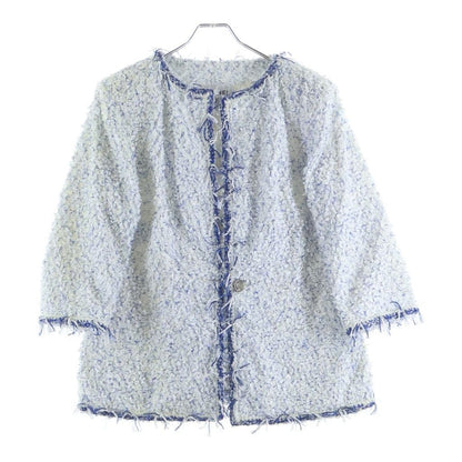 Chanel Fantasy Tweed Collarless Jacket White