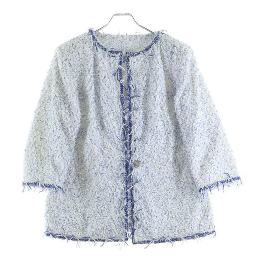 Chanel Fantasy Tweed Collarless Jacket White