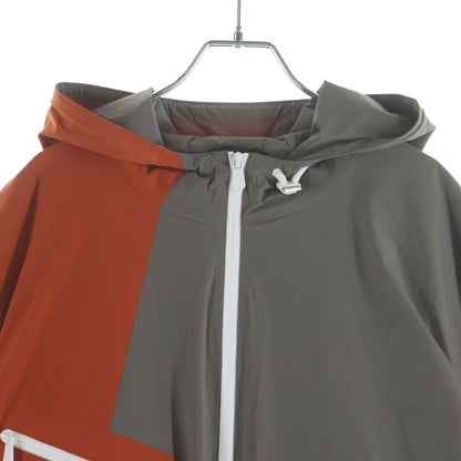 Hermes Bicolor Nylon Hooded Zip Up Jacket Hoodie Orange Beige — view 3