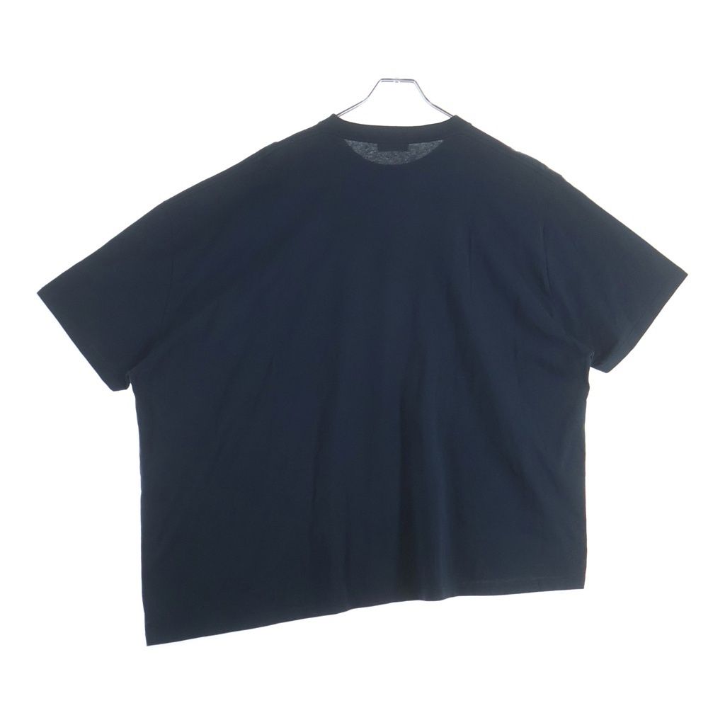 Balenciaga Hem Logo Tag Crew Neck Short Sleeve T-Shirt Navy — view 2