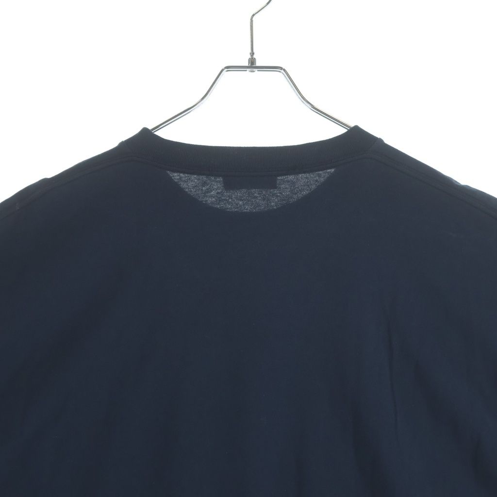 Balenciaga Hem Logo Tag Crew Neck Short Sleeve T-Shirt Navy — view 4