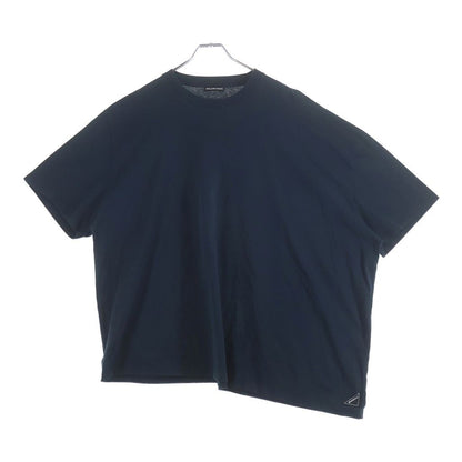 Balenciaga Hem Logo Tag Crew Neck Short Sleeve T-Shirt Navy