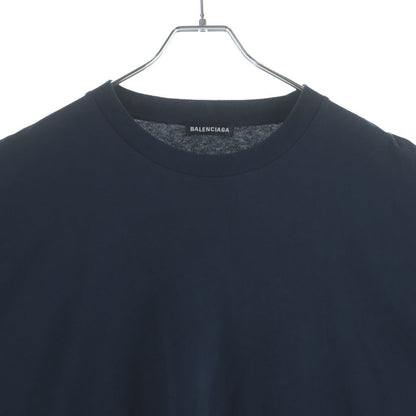 Balenciaga Hem Logo Tag Crew Neck Short Sleeve T-Shirt Navy — view 3
