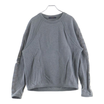 Louis Vuitton Arm Reflective Logo Print Crew Neck Pullover Sweatshirt Gray