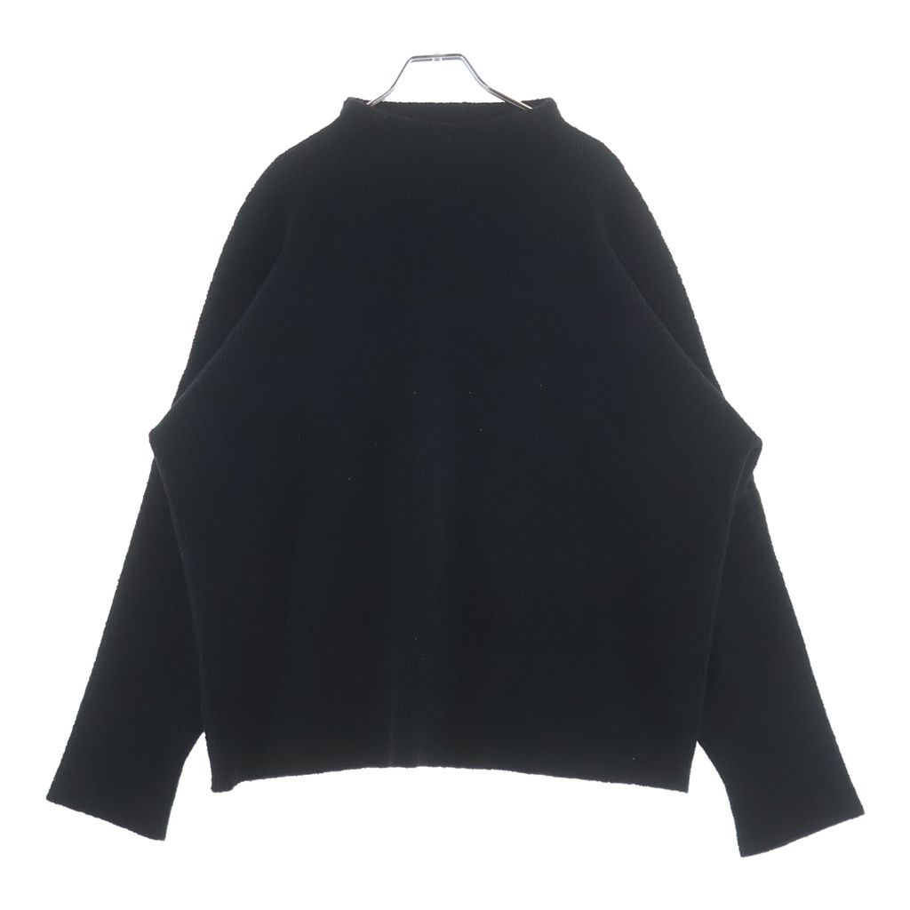 Chrome Hearts Calf Hair Cross Patch High Neck Knit Sweater Black
