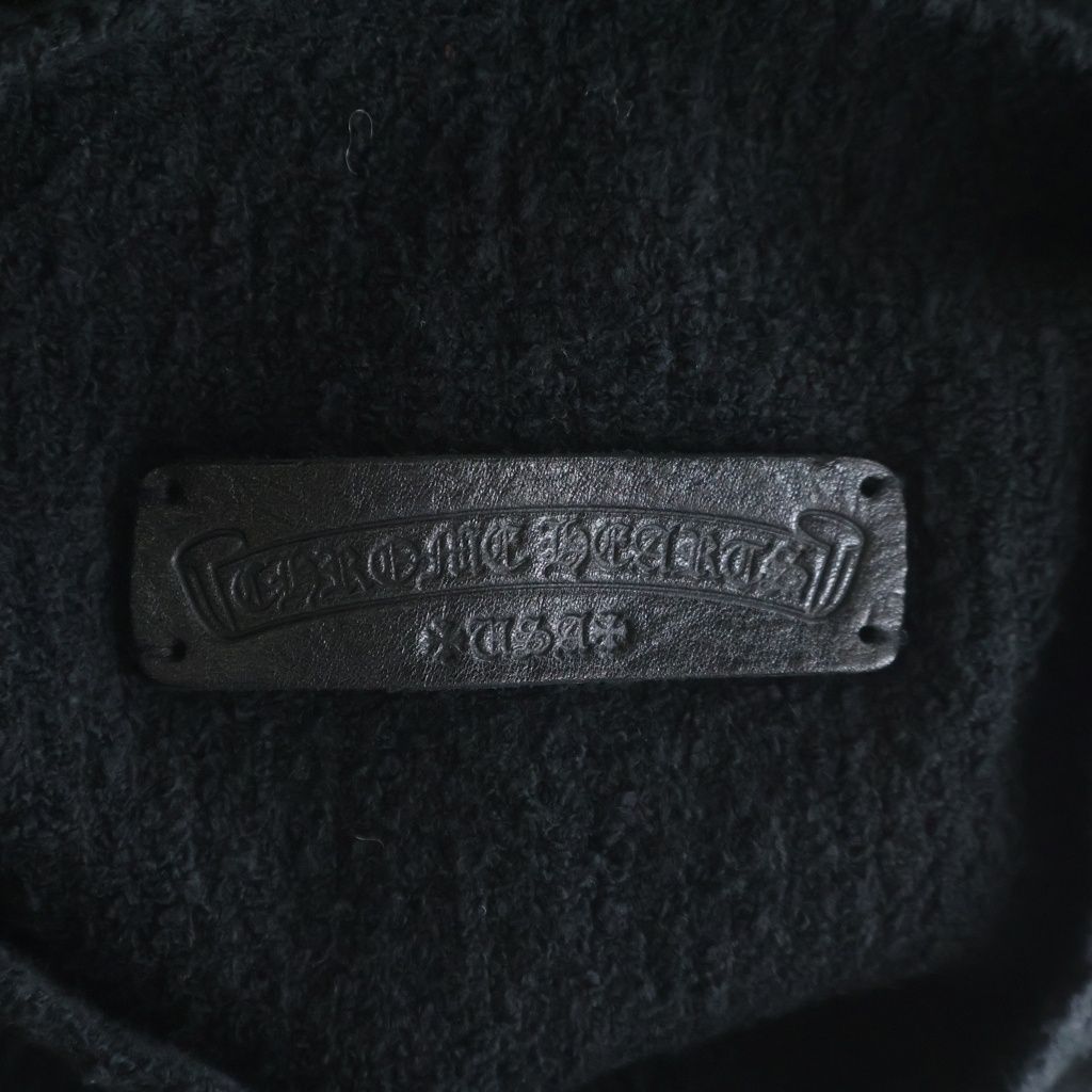Chrome Hearts Calf Hair Cross Patch High Neck Knit Sweater Black — view 7