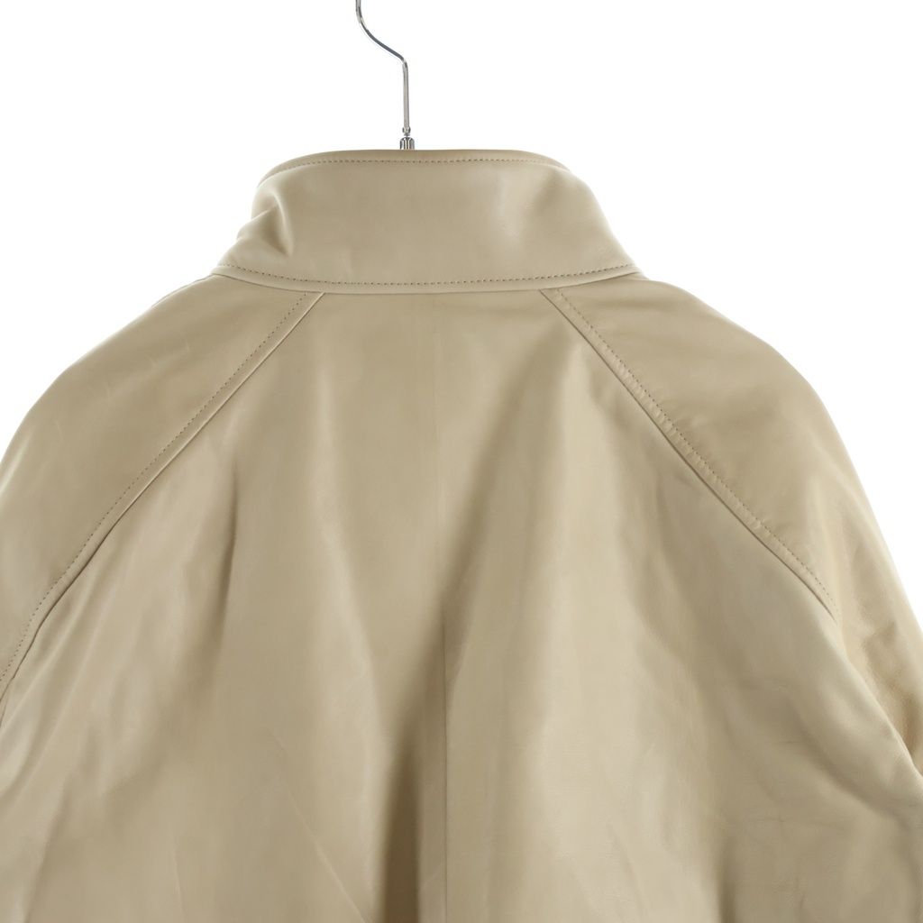 Louis Vuitton Leather Padded Batting Stand Color Zip Up Jacket Beige — view 4
