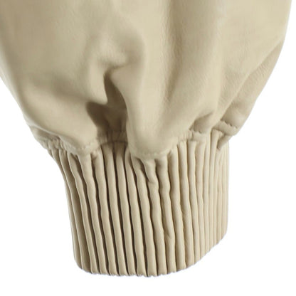 Louis Vuitton Leather Padded Batting Stand Color Zip Up Jacket Beige — view 5
