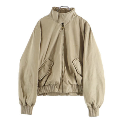 Louis Vuitton Leather Padded Batting Stand Color Zip Up Jacket Beige