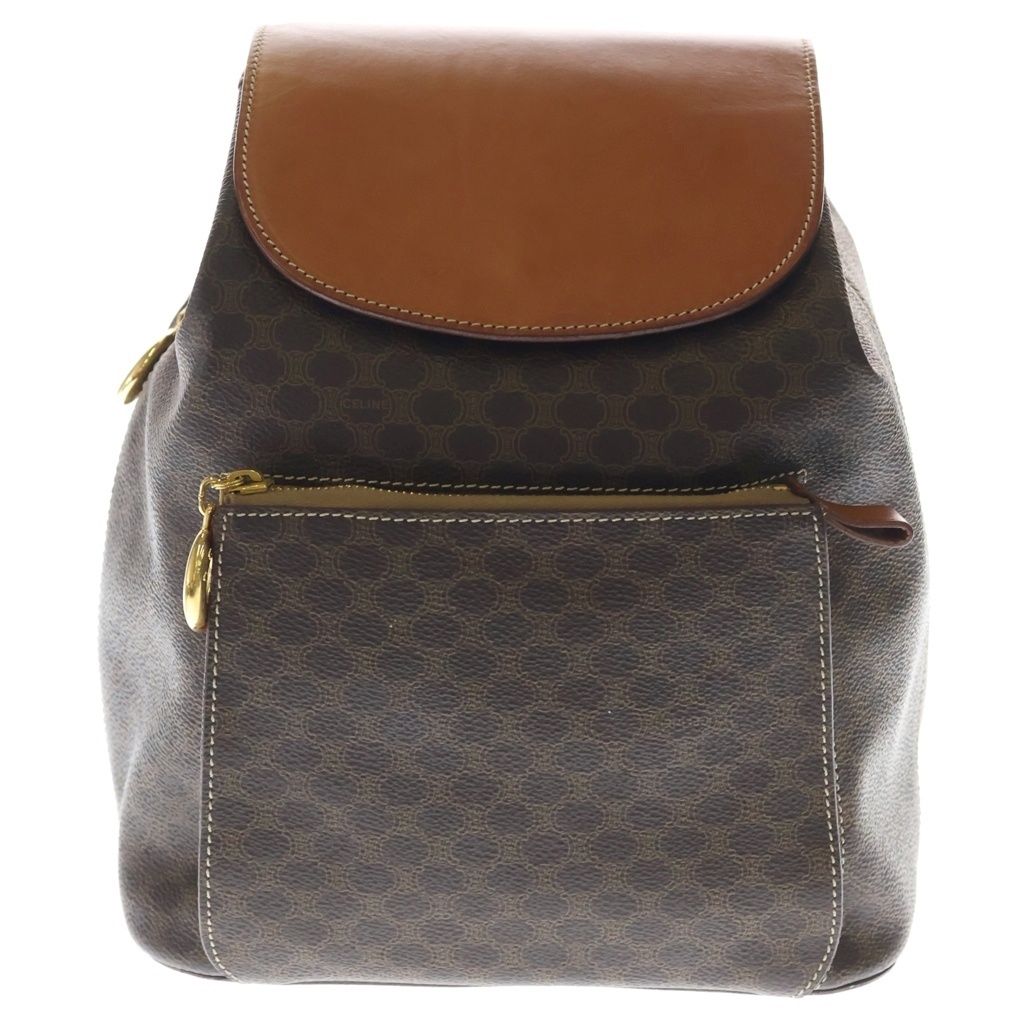 Celine Macadam Backpack Brown Leather Gold