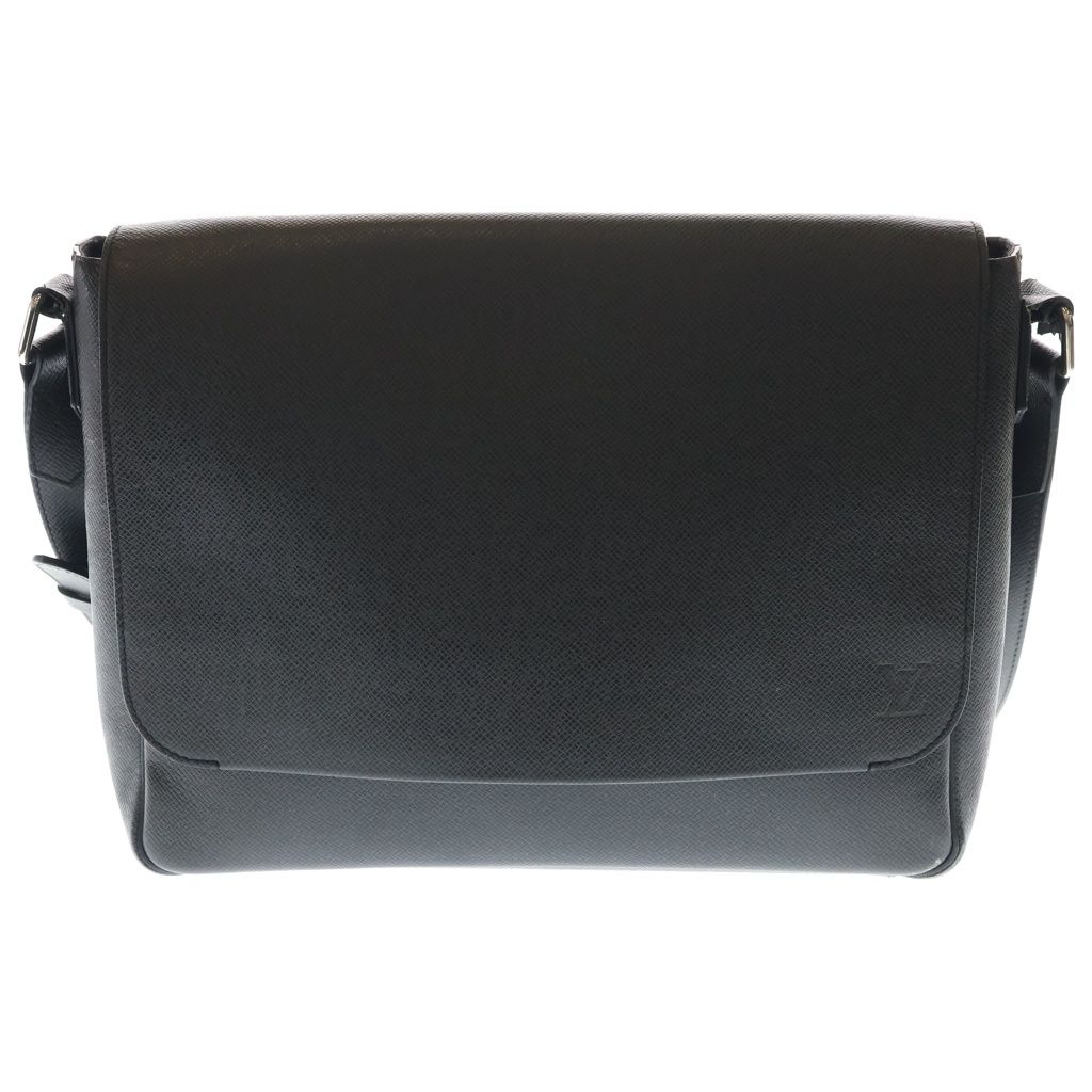 Louis Vuitton Taiga Roman PM Shoulder Bag Black Leather Gold