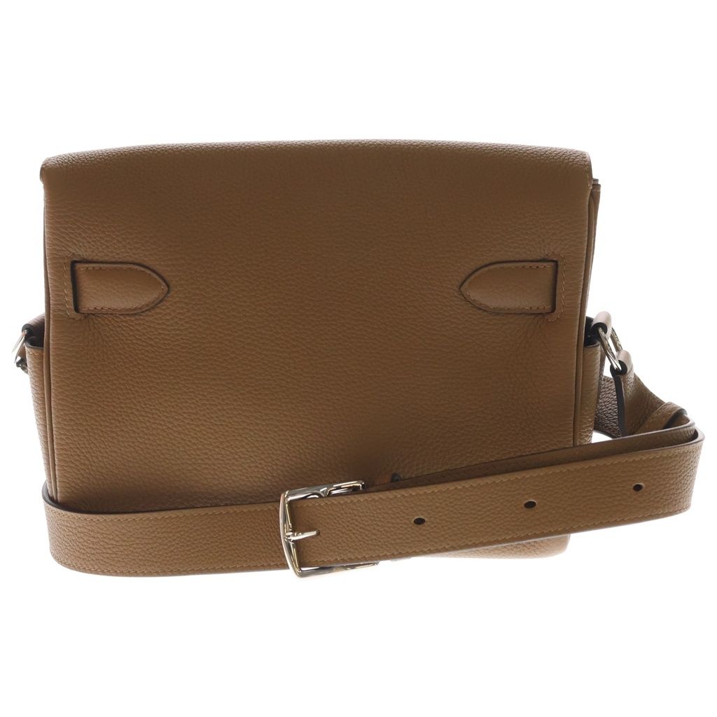 Hermes Kelly Messenger PM Halzan Togo Leather Shoulder Bag Silver Brown — view 2