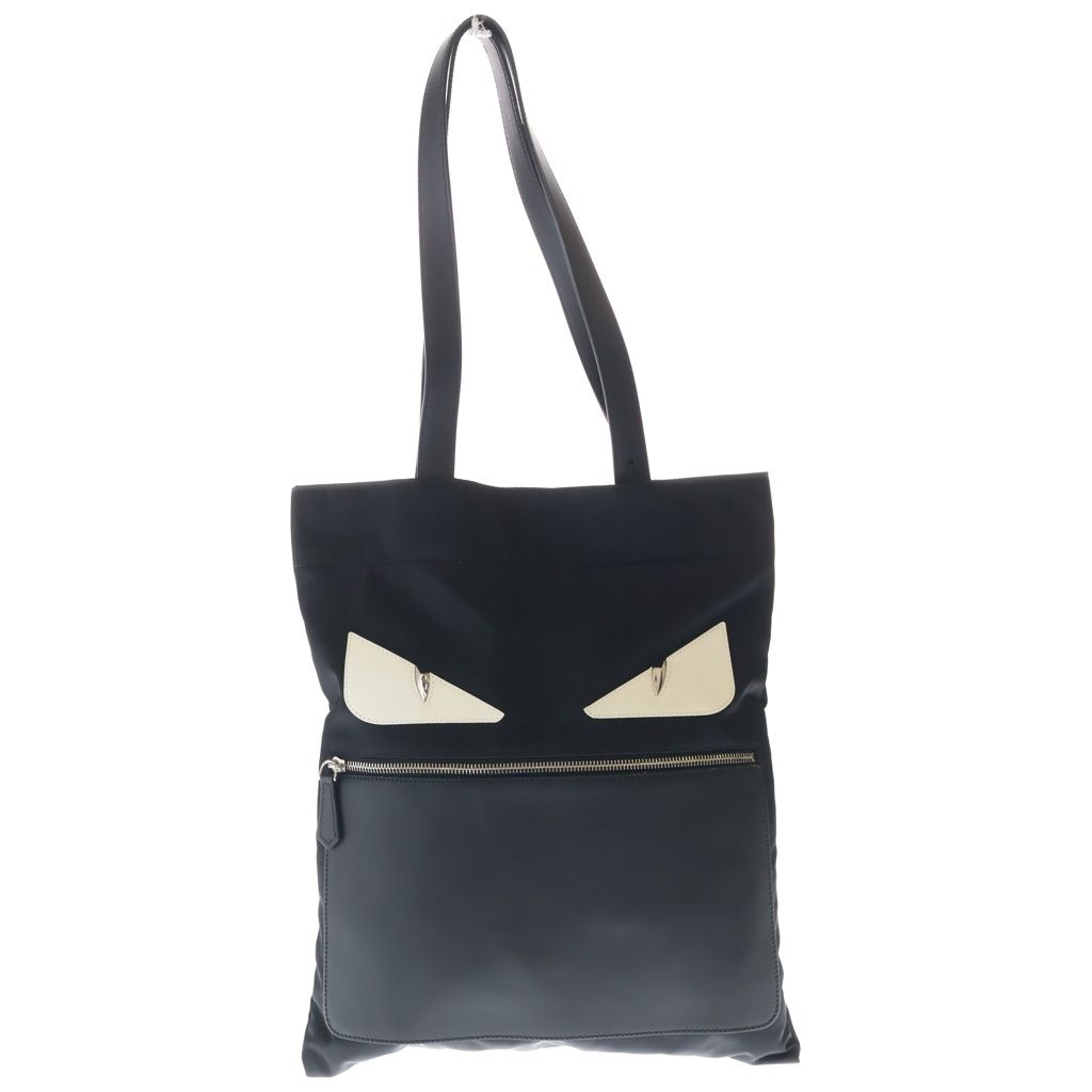 Fendi Bugs Mon Star Tote Leather Nylon with Pocket