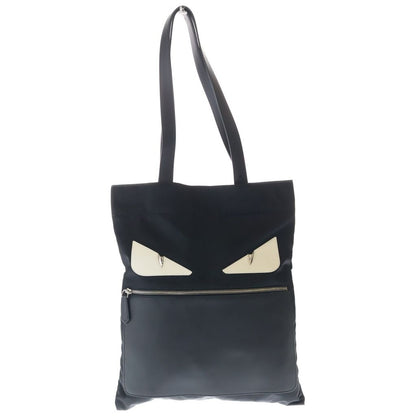 Fendi Bugs Mon Star Tote Leather Nylon with Pocket