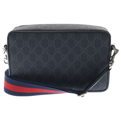 Gucci GG Supreme Canvas Shoulder Bag Silver Black — view 2