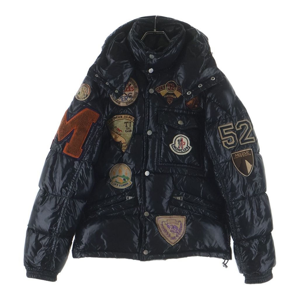 Moncler K2 Special Logo Patch Zip Up Nylon Down Jacket Black 50